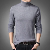2021 korean slim solid color turtleneck sweater mens winter long sleeve warm knit sweater classic solid casual bottoming shirt