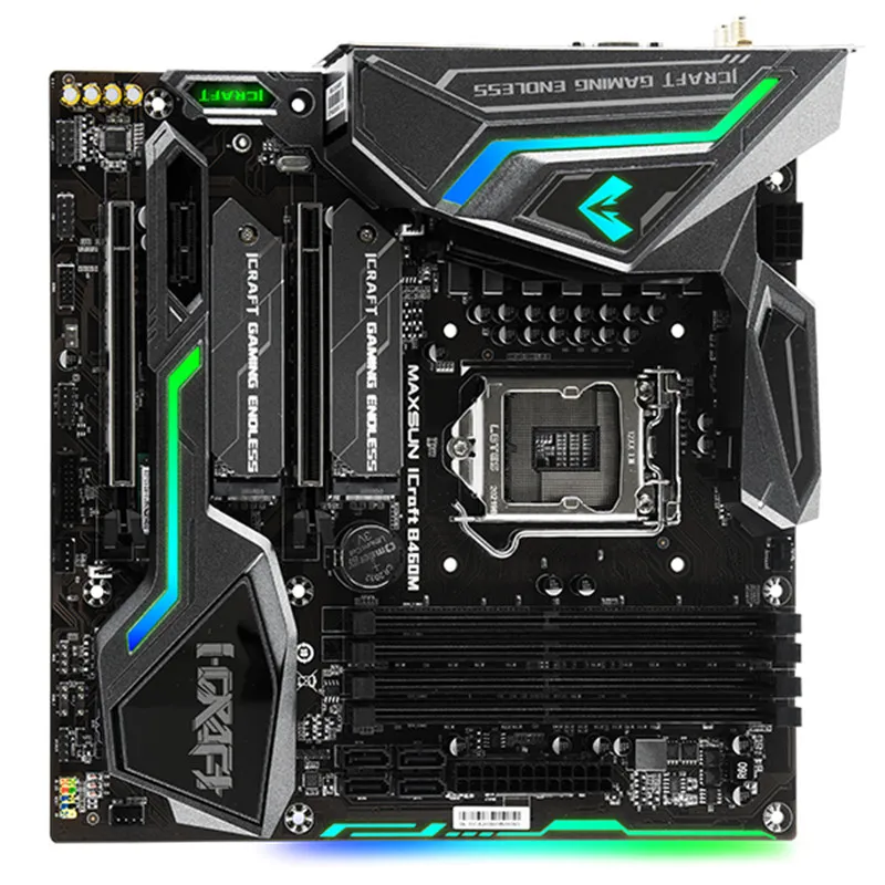 MAXSUN новая материнская плата iCraft B460M WIFI6 PC комплект двухканальной DDR4 RGB SATA3.0 VGA LGA1200