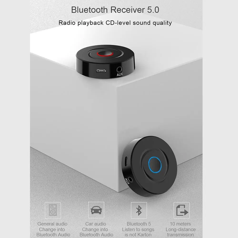 Bluetooth 5 0 аудио адаптер приемник и передатчик 2 в 1 с 3 мм AUX порт для автомобиля дома