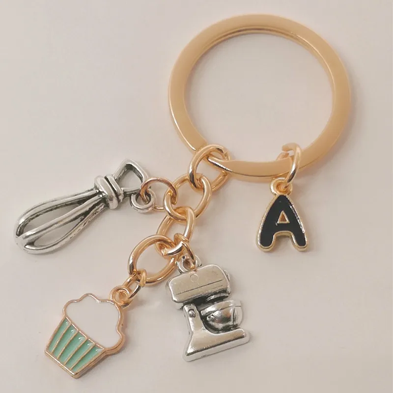 Брелок-чашка для торта A-Z с буквами милый десертный кулон эмалевый металлический