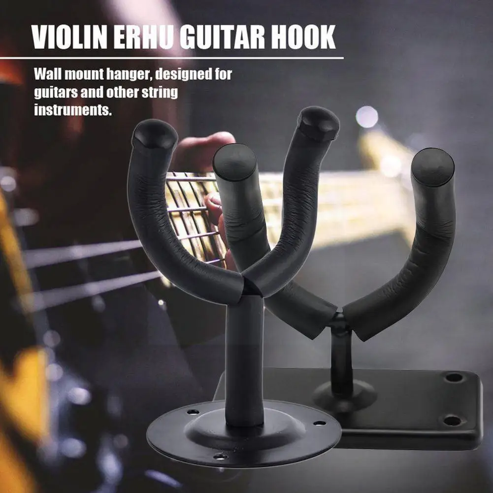 

1 Pcs Guitar Hanger Hook Holder Wall Mount Stand Rack Easy Most Fits Screws Guitar Bass Display Install Bracket V5P7