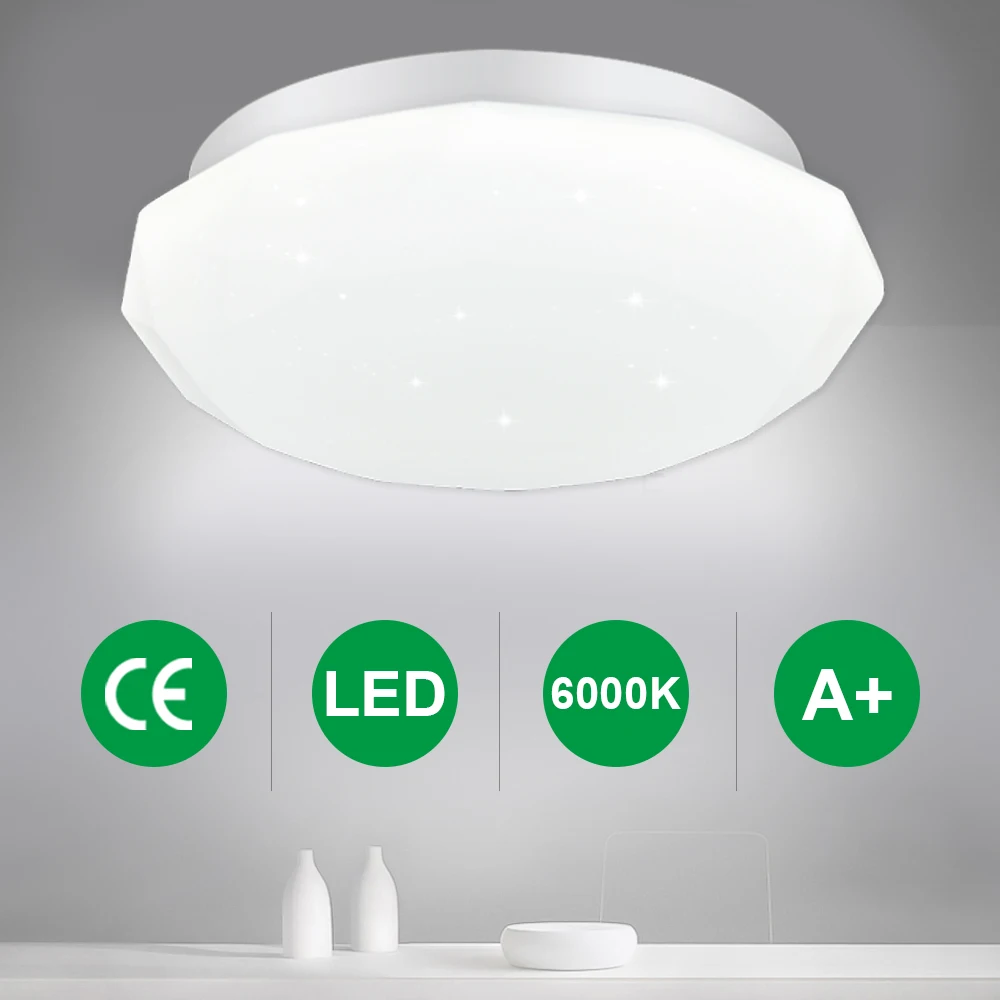 

VIPMOON LED Flush Mount Ceiling Light 12W 6000K Cool White Light Fixture for Bedroom Living Room Dining Hall Party