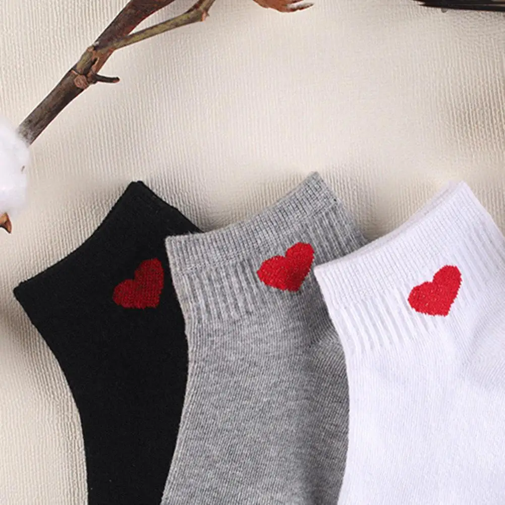

New Arrivals Women Cotton Socks Pink Heart Shape Summer Spring Ankle Short Sock Casual Heart Wholesale