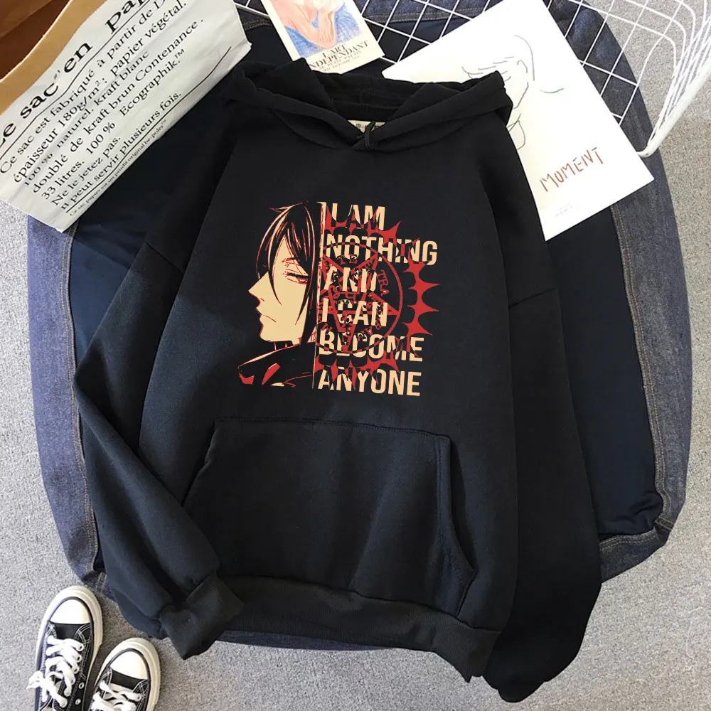

Funny Japan Anime Black Butler Sebastian Michaelis Hoodies Fashion Caeroon Kuroshitsuji Pullover Harajuku Men Women Sweatshirt
