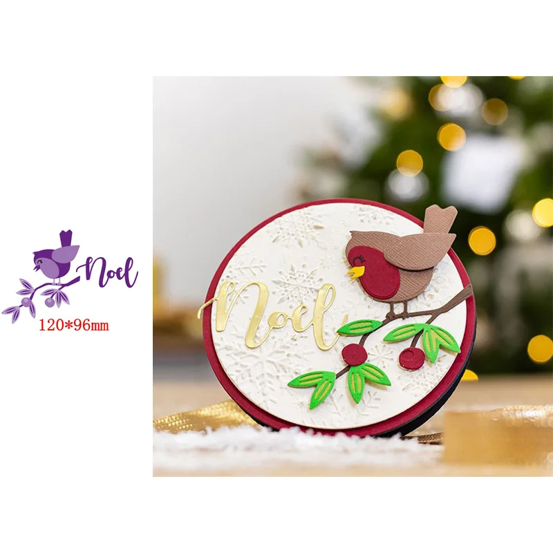 Металлические пресс формы стоящая на ветке с изображением милой птицы Ноэль для