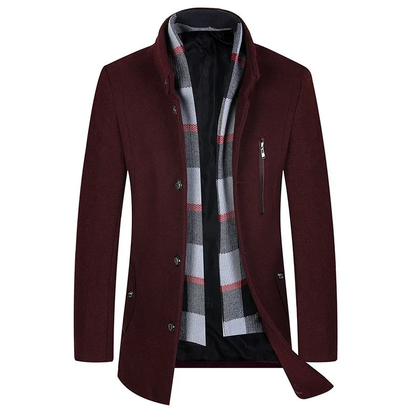 Классическое осенне-зимнее толстое искусственное пальто с отложным воротником