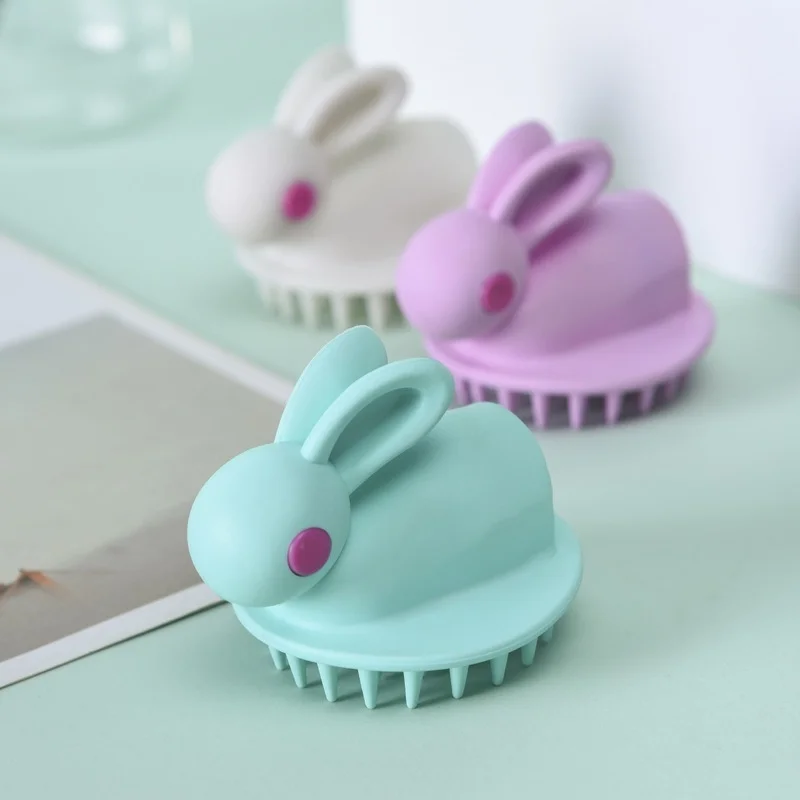 

New Arrival Rabbit Ears Silicone Shampoo Scalp Hair Massager Head Body Scalp Massage Brush Comb Hair Washing Comb Shower Brush