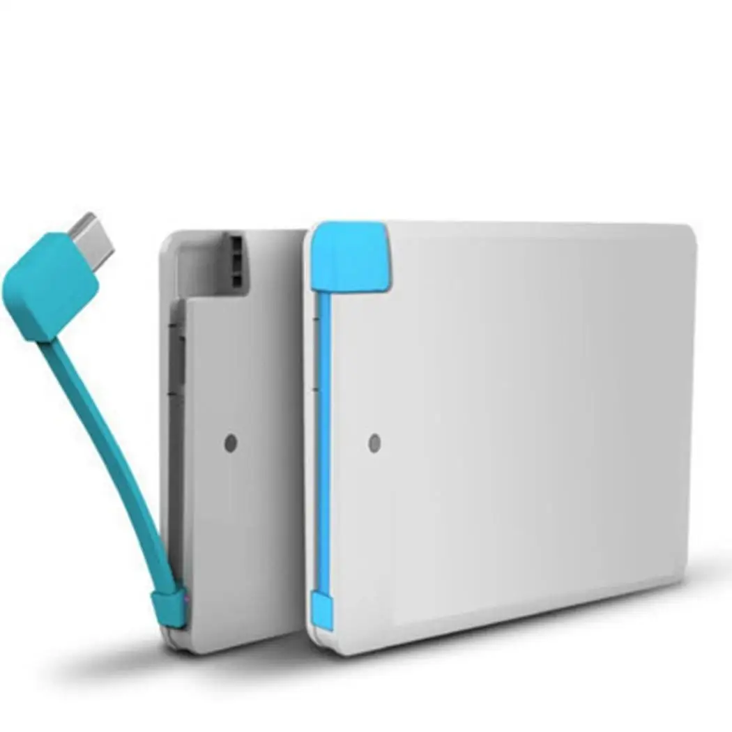 Мини Портативный внешний аккумулятор чехол черный белый один USB с для проводов