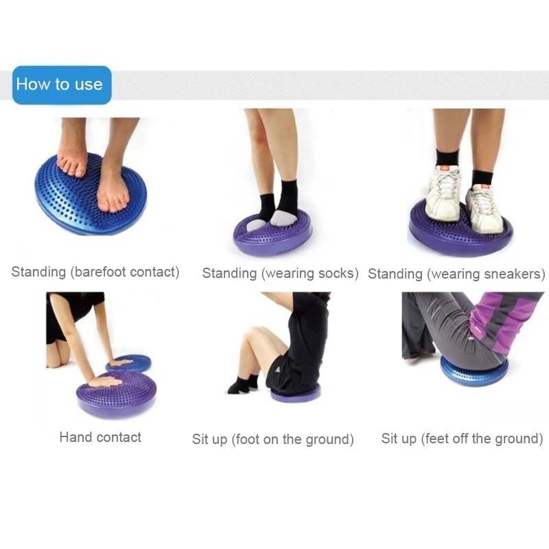

Newly Yoga Balance Cushion Inflatable Massage Balance Training Fitness Yoga Balance Disc VA88
