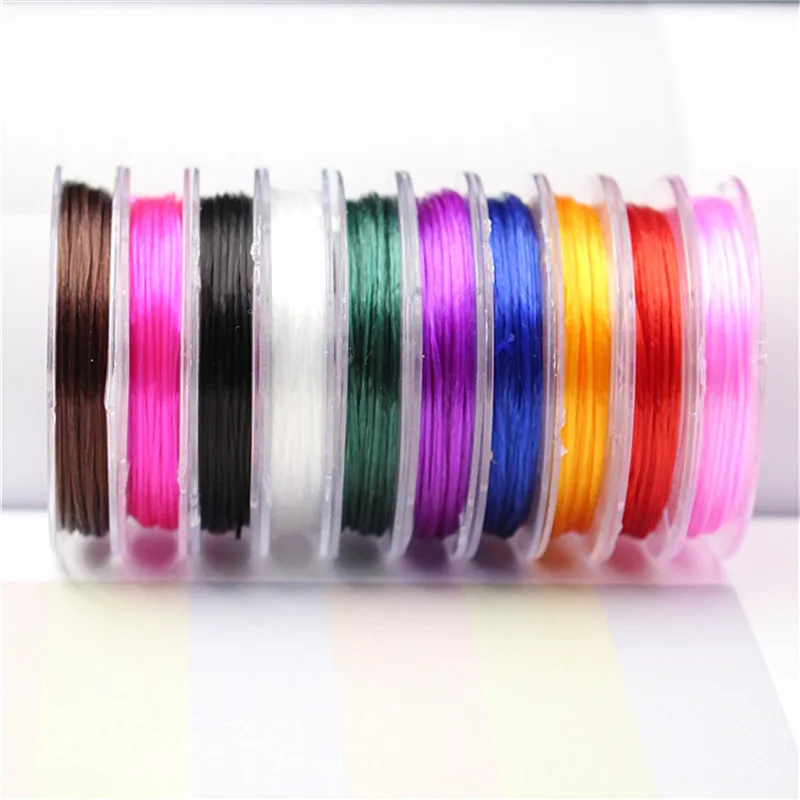 10meters Dia 0.5mm Elastic Beading Cord For Bracelets Necklace Flat Nylon Strong Elastic Cord Thread String Rope Jewelry Making