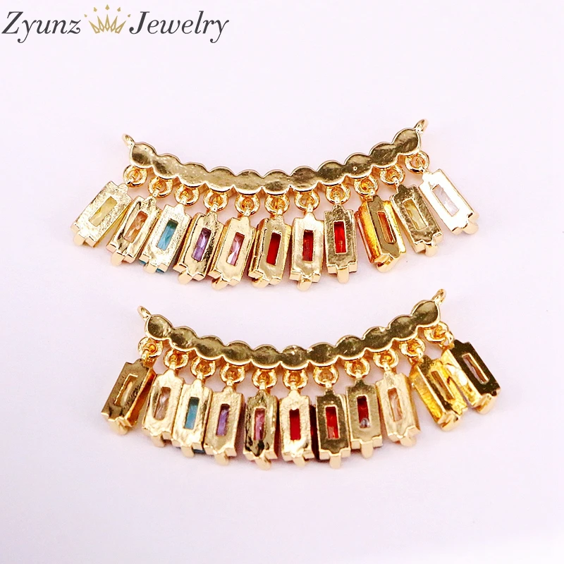 10 шт. новые ювелирные изделия золотого цвета ожерелье с кулоном s color ful CZ