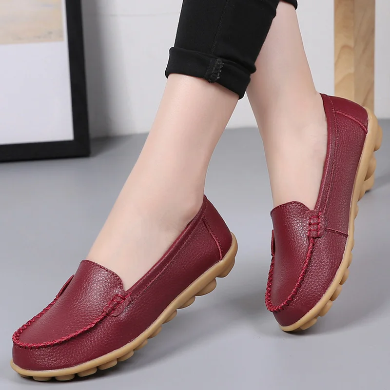 Женские туфли на плоской подошве весенние удобные с мягкой подошвой дышащие