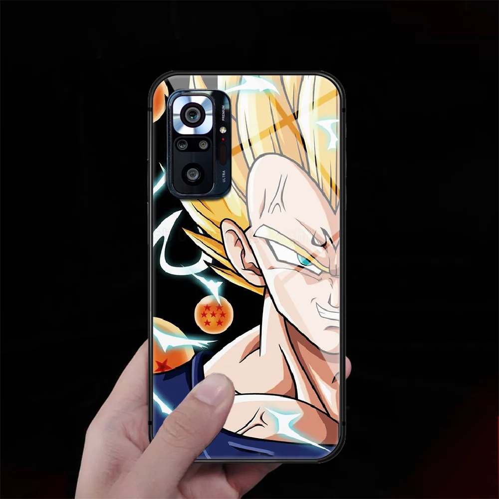 

D-Dragons Ball Vegeta Tempered Glass Phone Case Cover For Xiaomi Redmi Note 7 8 9 10 K40 A C S T Pro Black Coque Waterproof Soft