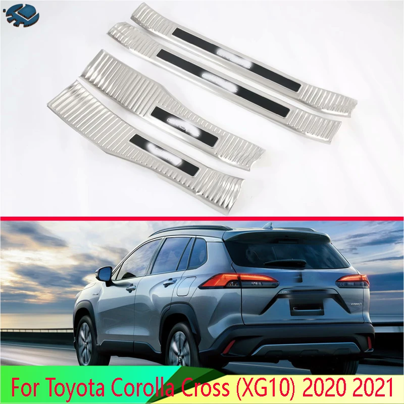 

Внутренняя внутренняя панель порога из нержавеющей стали для Toyota Corolla Cross (XG10) 2020 2021