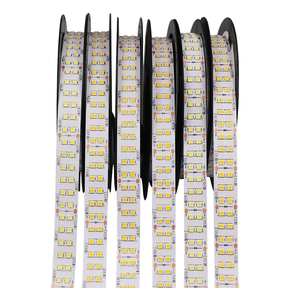 

5M LED Strip Light 12V 24V High Bright Double Row SMD2835 240Leds Flexible Tape Waterproof LED Stripe Ribbon Warm Natural White