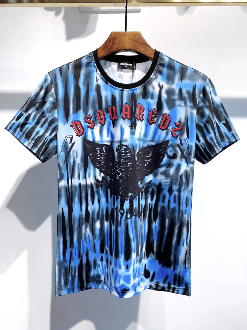 

goth Men Women O Neck Short Sleeve T Shirt Locomotive Letter Print Cotton Casual T-Shirt 21 FW 1964 Dsquared2 dt601