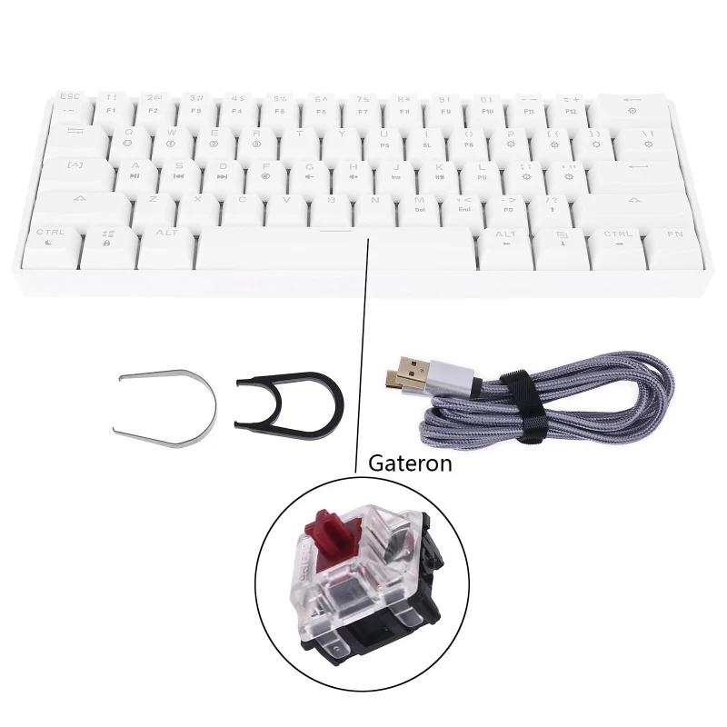 

SK61 Portable 60% Mechanical Keyboard Gateron optical Switches Backlit Hot Swap