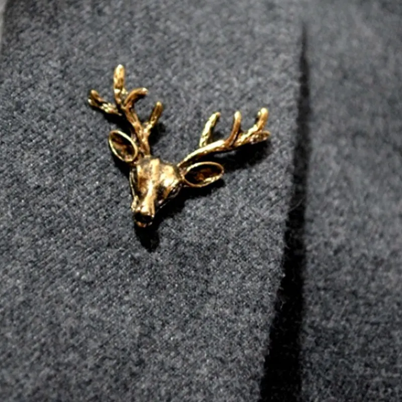 Элегантные Броши простая форма оленя клипса брошь на воротник унисекс FS99 |