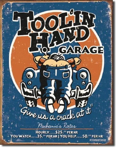 

Tin Sign Moore Toolin' Hand Wall Decor Custom Hanging Sign