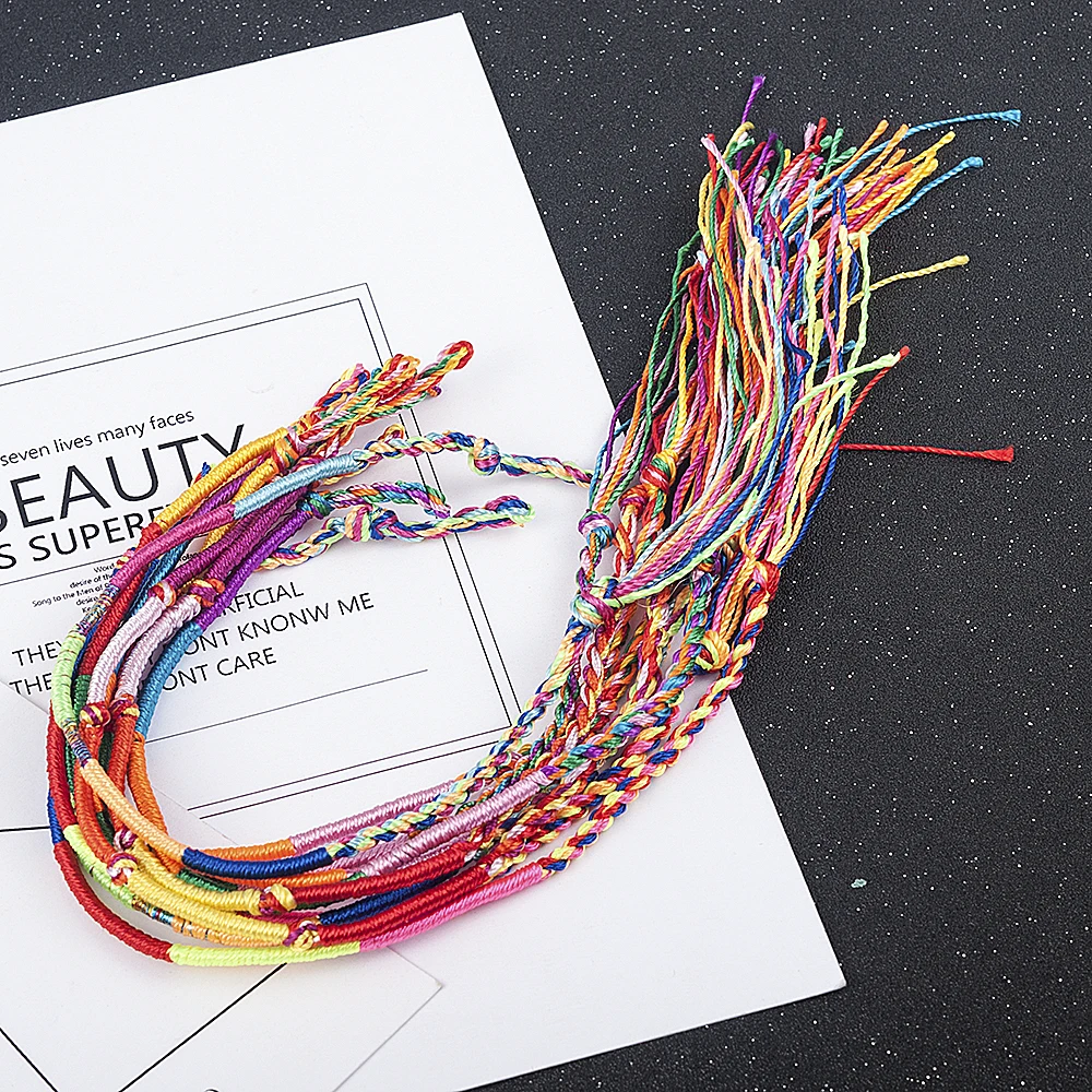 Радужные Женские Браслеты Дружбы С Кисточками Набор Тканых Ювелирных Изделий
