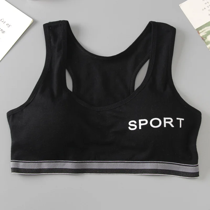 Натуральный хлопок Девичья спортивный бюстгальтер для девочек нижнее белье с