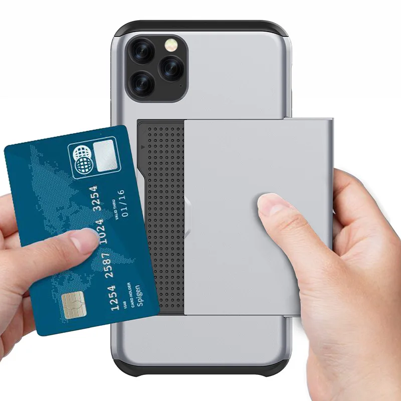 2019 Business Phone Cases For iPhone 11 XI X XS Max XR Slide Armor Wallet Card Slots With Pocket Cover for 7 8 Plus 6 6s |