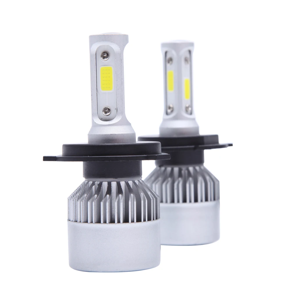 

2X автомобильный головной светильник H7 светодиодный H4 светодиодный H1 H11 H13 9005 9006 72 Вт 6500 К 12 В налобный фонарь COB высокий низкий hi/lo луч противо...