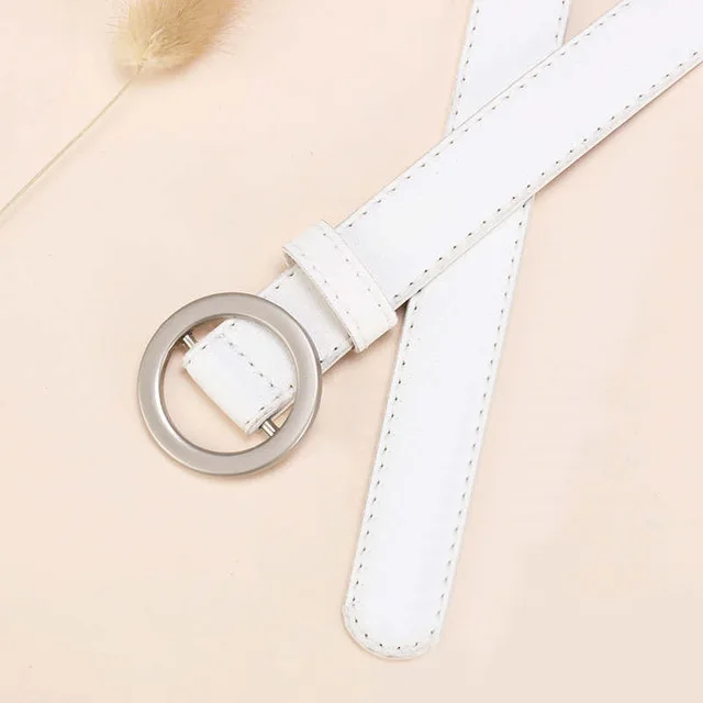 SSM01 White silver NO. ONEPAUL женский ремень с и пряжками, Золотая Пряжка, джинсы, дикие ремни для женщин, модные, студенческие, простые, новые - Цвет: SSM01 White silver