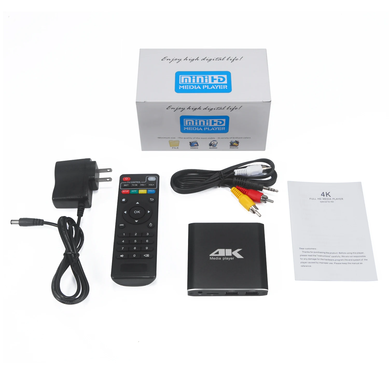 JEDX MP029 MINI 4K Full HD 1080P Media Player with SD/USB/HDMI AV/Auto play Support 4K UHK H.265/H.264/VP9 up to 60fps