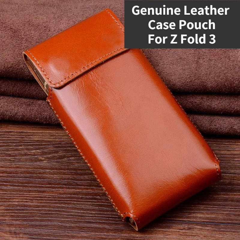 

Genuine Leather Material Case Pouch For Samsung Galaxy Z Fold 3 Case Pouch For Galaxy Z Fold3 5G Case Bags
