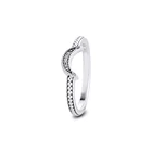 Аутентичные 925 Серебряное кольцо полумесяц бисером Свадебные обручальные кольца для женщин, модное ювелирное изделие, подарок Bijoux Femme (украшения своими руками)