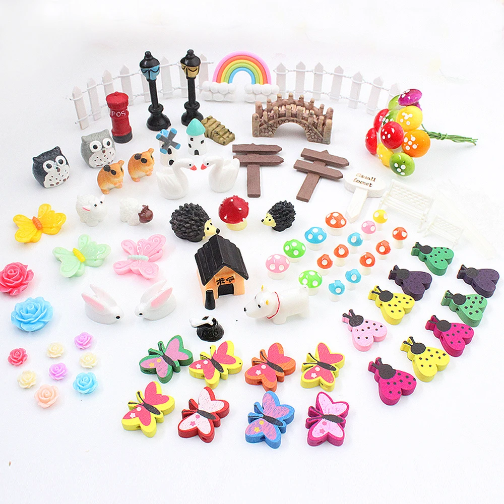 

88x Miniature Fairy Garden Ornament Pot DIY Craft Accessories Dollhouse decor 2