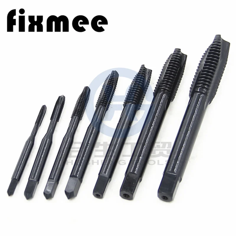 

7pcs HSS 6542 M3/M4/M5/M6/M8/M10/M12 Nitride Metric Plug Tap Drill Set Hand Screw Thread Straight Flutes NG4S