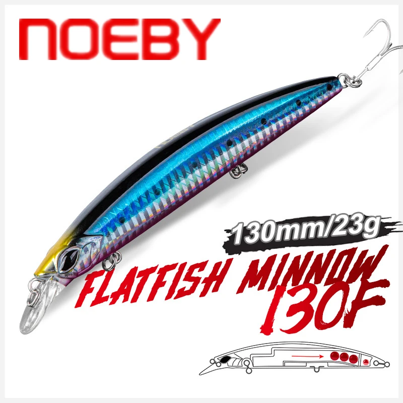 

NOEBY Minnow Fishing Lure 130mm 23g Floating Wobbler Long Casting Artificial Hard Bait for Sea Bass Jerkbait Fishing Lure Tackle