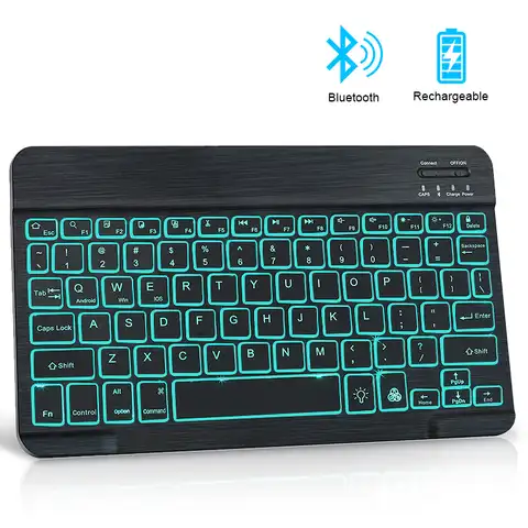 Беспроводная Bluetooth-клавиатура с подсветкой, для ipad, планшета, телефона