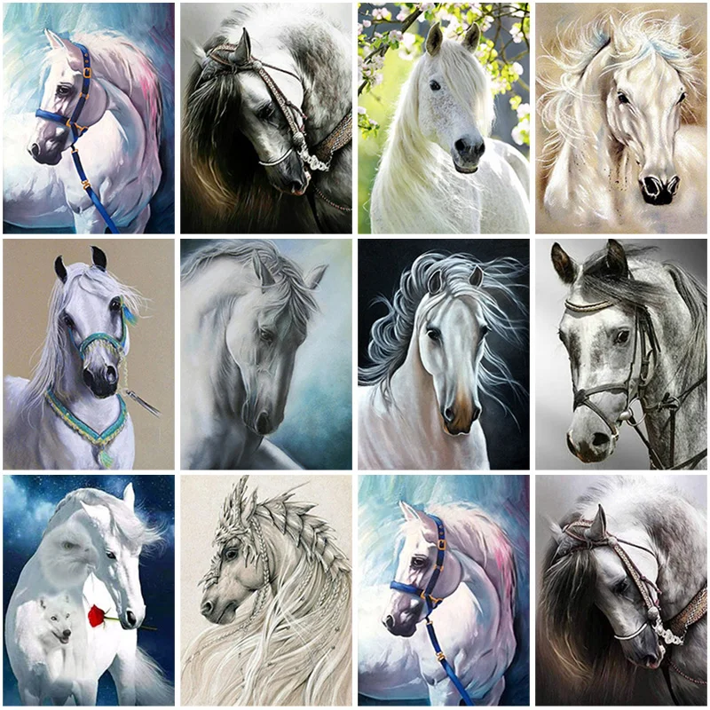 

Horse Diamond Painting Full Round Drill Square Rhinestones Animal Diamond Art Embroidery Cross Stitch Mosaic DIY Kits Home Decor