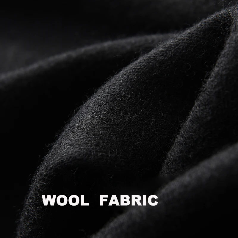 Minglu Black Wool Mens Pants Luxury Solid Color Business And Casual Male Pants Autumn And Winter Slim Fit Man Trousers
