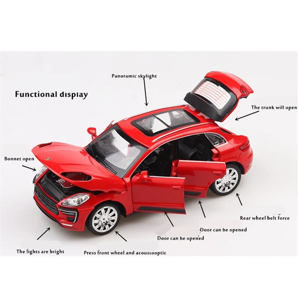 

1/32 Cayenne Macan Pull Back Alloy Diecasts Car Model Speed Children's Educational Toy Birthday Christmas Gift Simulation Cars