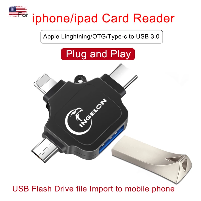 адаптер type c usb Адаптер OTG 3 в 1 0 для i phone pad камеры мыши микрофона