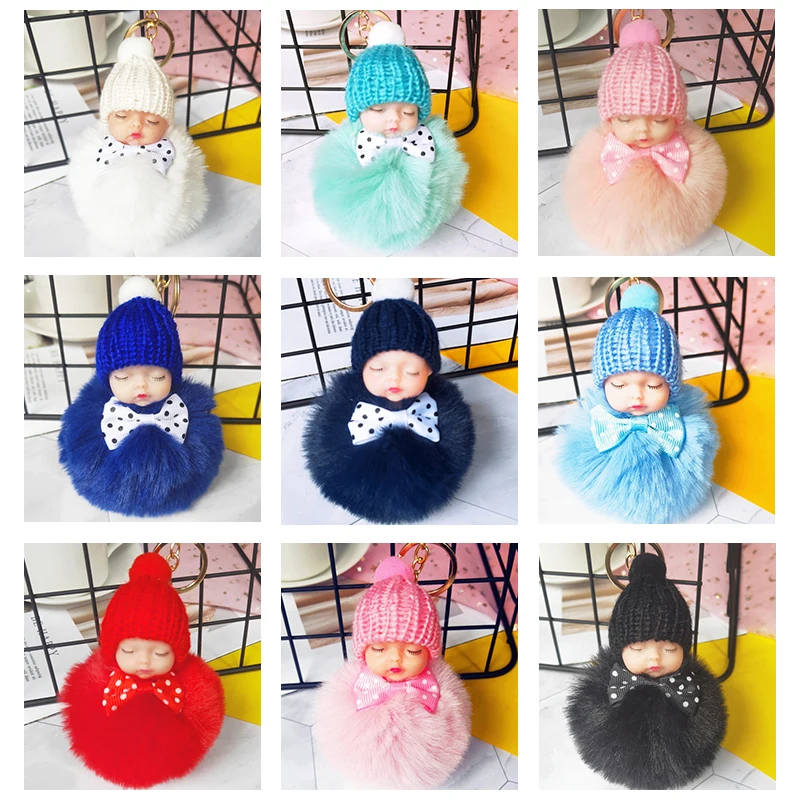 

Kawaii Спящая кукла с лук-брелок для сумок Плюшевые Игрушки Брелки для рюкзаков телефон милые мягкие плюшевые куклы подарок на Рождество