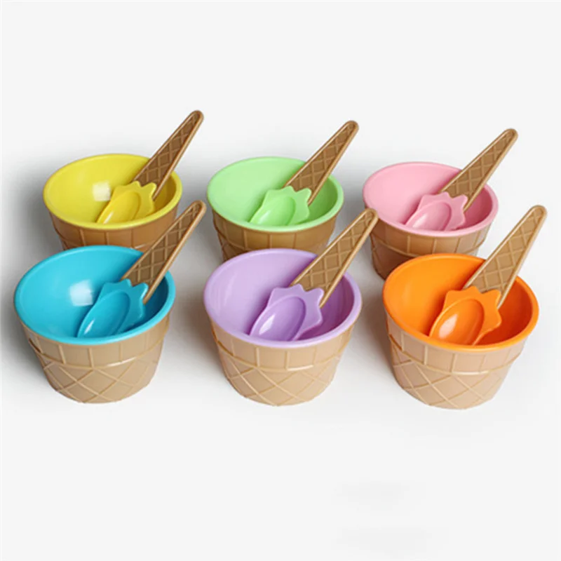 Чаша в форме мороженого практичный дизайн чаша для детей ребенок с безопасной
