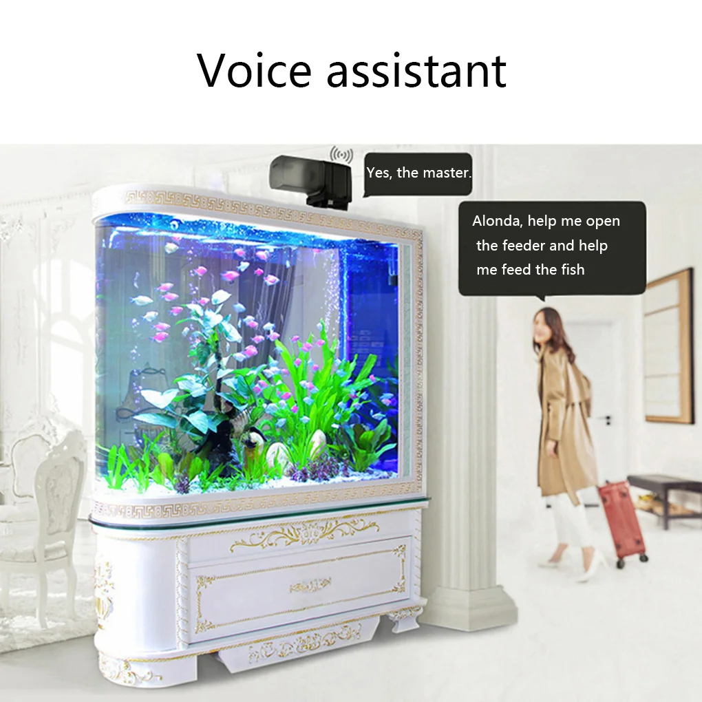 Wi-Fi Wireless Fish Feeder Tank Aquarium Food Dispenser LCD Display Timer Adjustable Auto feeding machine | Дом и сад