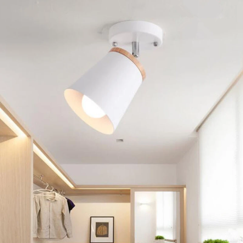 Современные Деревянные светодиодный потолочный светильник s Белый металл