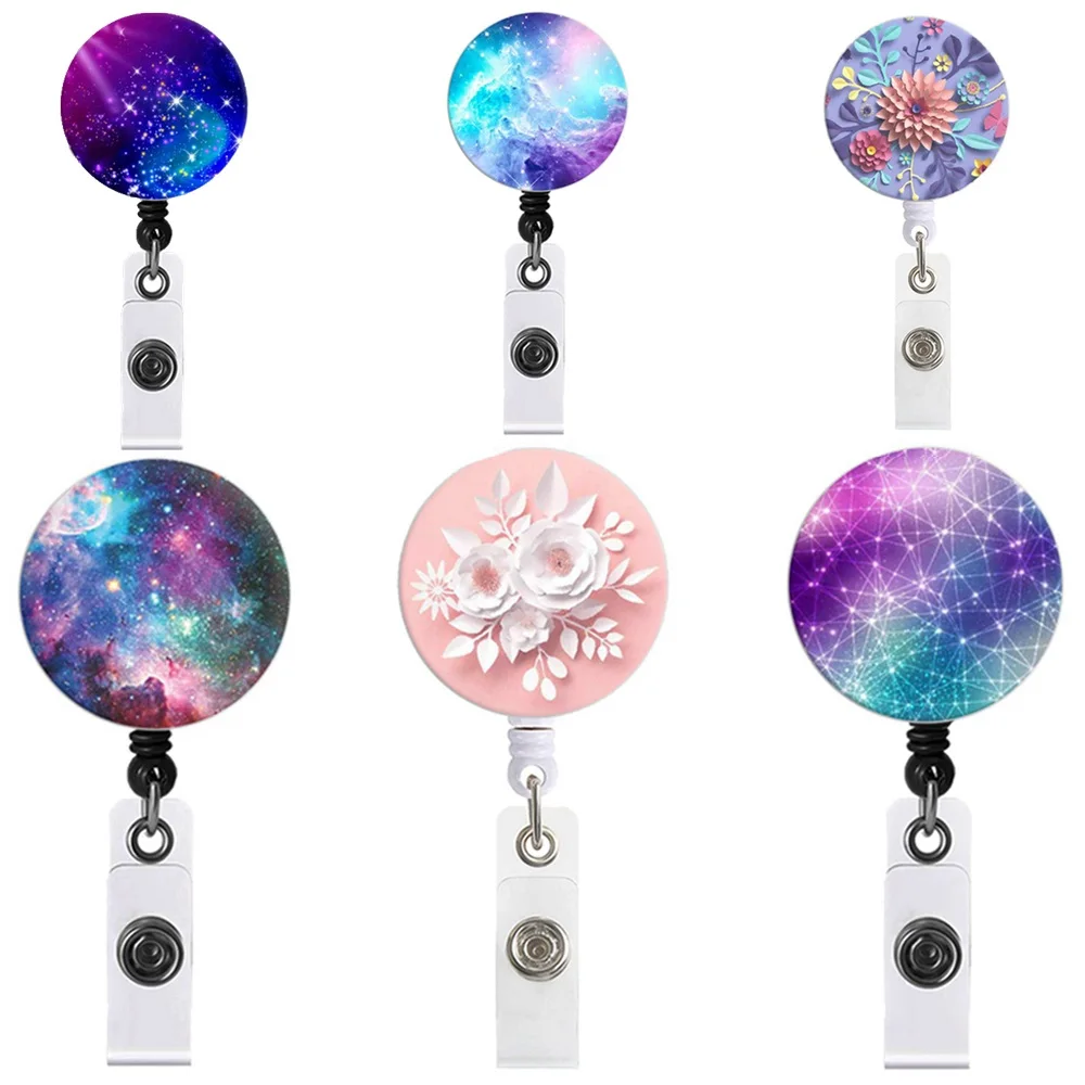 10 шт./лот блестящие Звездные звезды небо цветы выдвижной Бейдж клипсы для