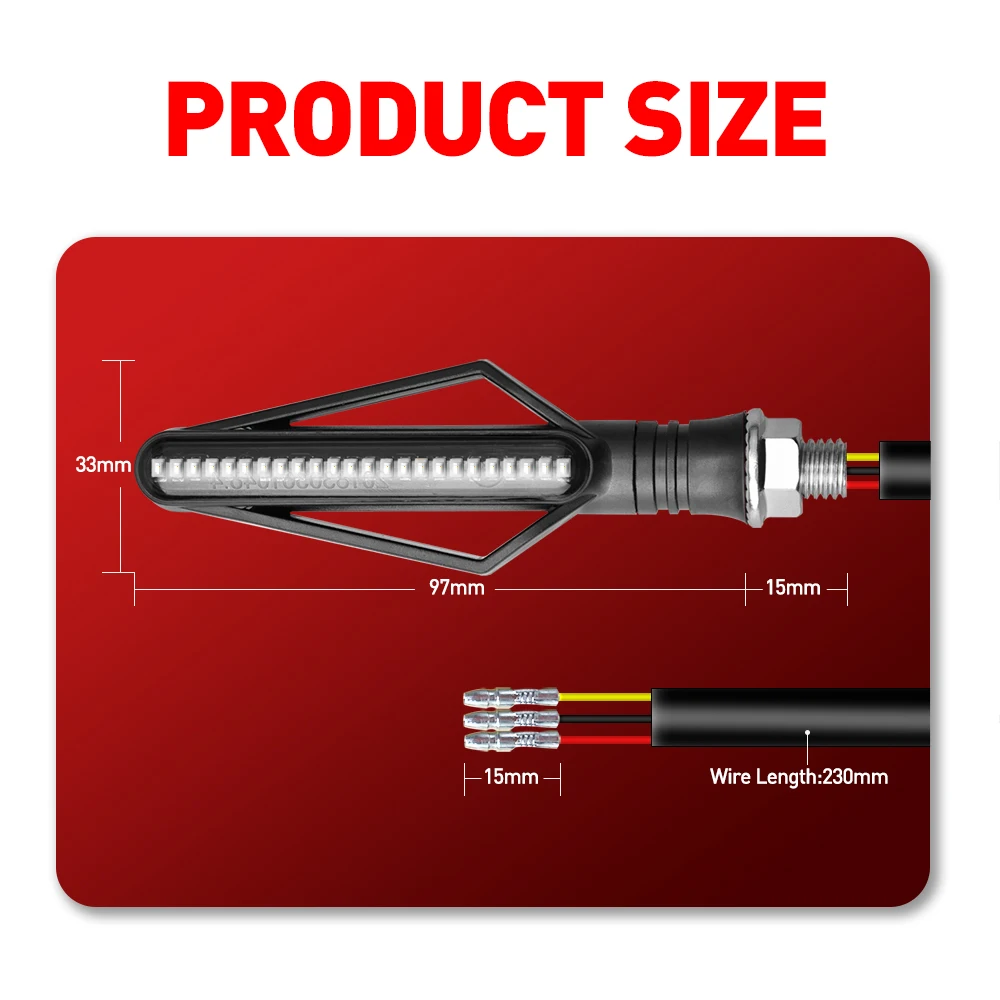 2 шт. светодиодный индикатор поворотников мотоциклетный мигалка хвостовые
