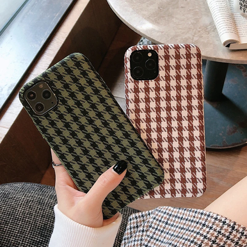 Чехол в британском стиле из ткани клетку для iPhone 11 Pro MAX X XS XR мягкие чехлы