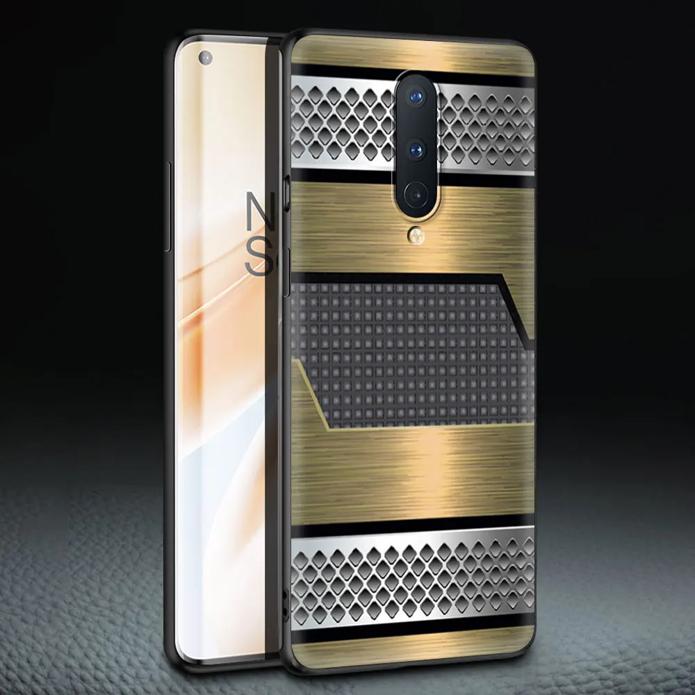 

Luxury Soft Phone Case Cover for OnePlus 9 9R 8T 8 7T 7 Pro Plus 5G Z Silicone Shockproof Coque Shell Brushed Metal Picture