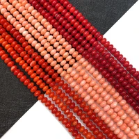 red coral beads abacus coral beads for handmade diy fashion necklace bracelet accessories length 15 inches size 4x6 mm