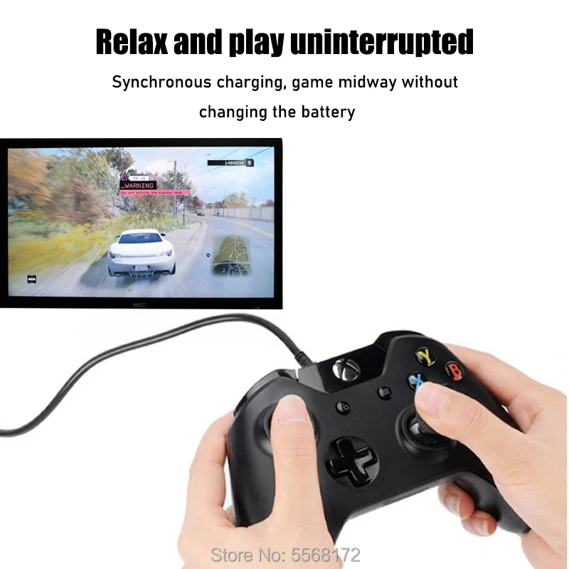 1 шт. 2400 мАч перезаряжаемые батареи + USB-кабель для XBOX ONE Аккумулятор джойстика
