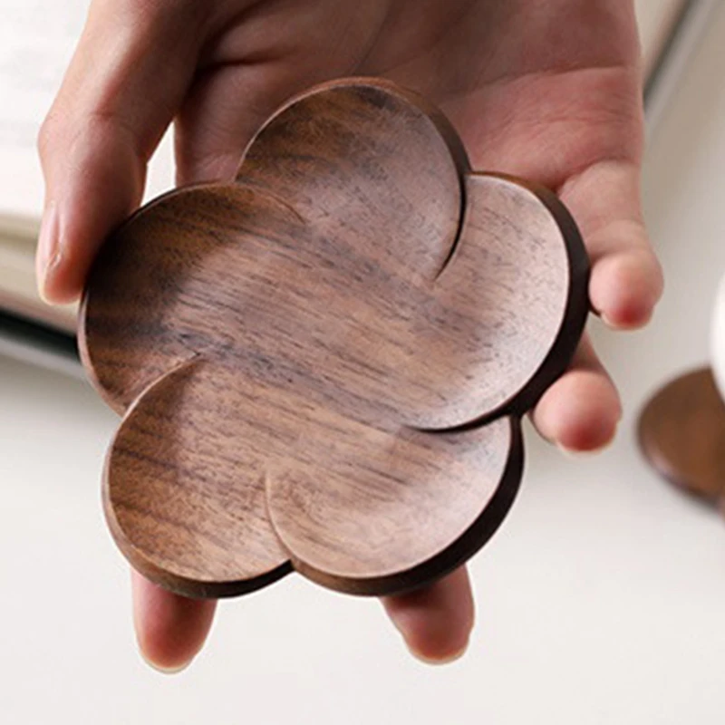 

4 Pcs Wood Coasters Placemats Decor Heat Resistant Drink Mat Tea Coaster, 1 Pcs A & 3 Pcs B